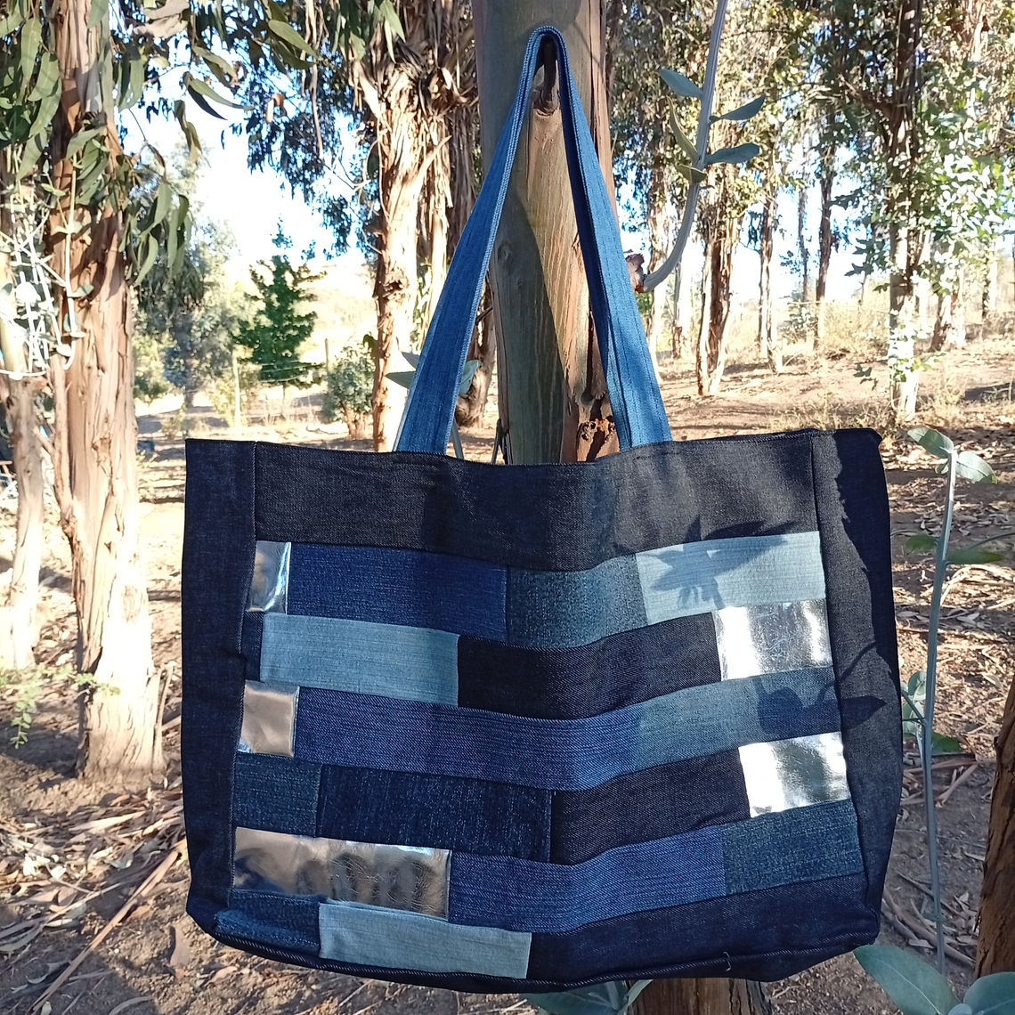 Bolso Denim Eco Cuero 1