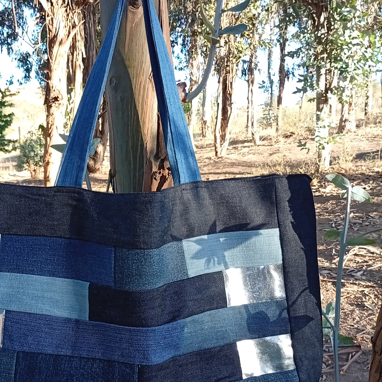 Bolso Denim Eco Cuero 2