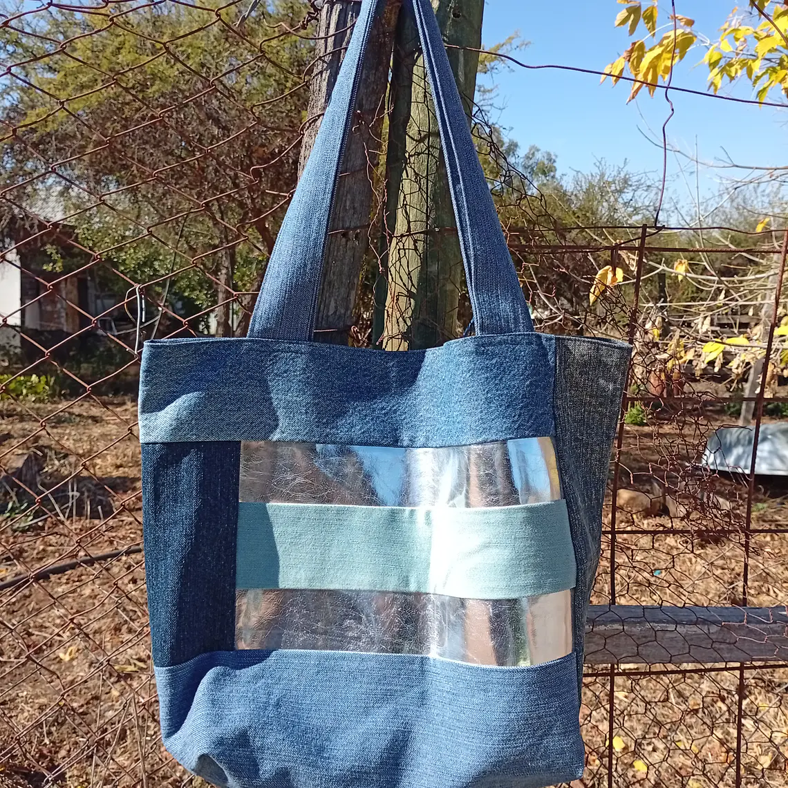 Bolso Denim Eco Cuero 1