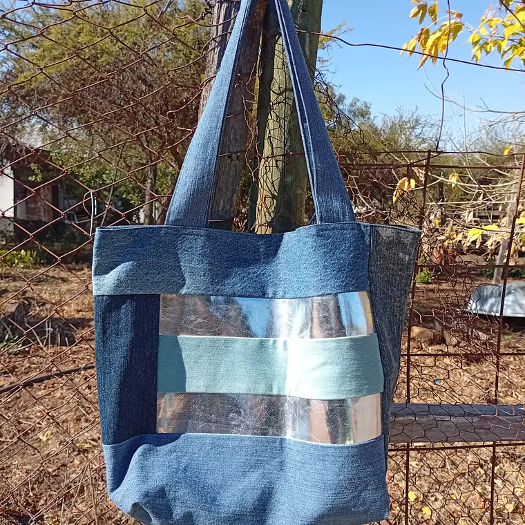 Bolso Denim Eco Cuero 1