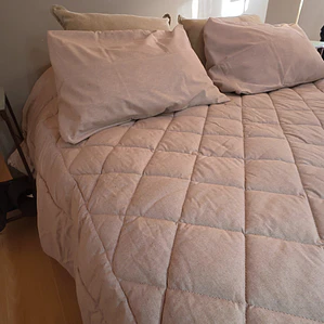 Plumón Lino Beige Lana de Oveja Premium 