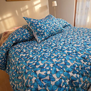 Plumón Mariposas Lana de Oveja Premium 1.5 Plazas 