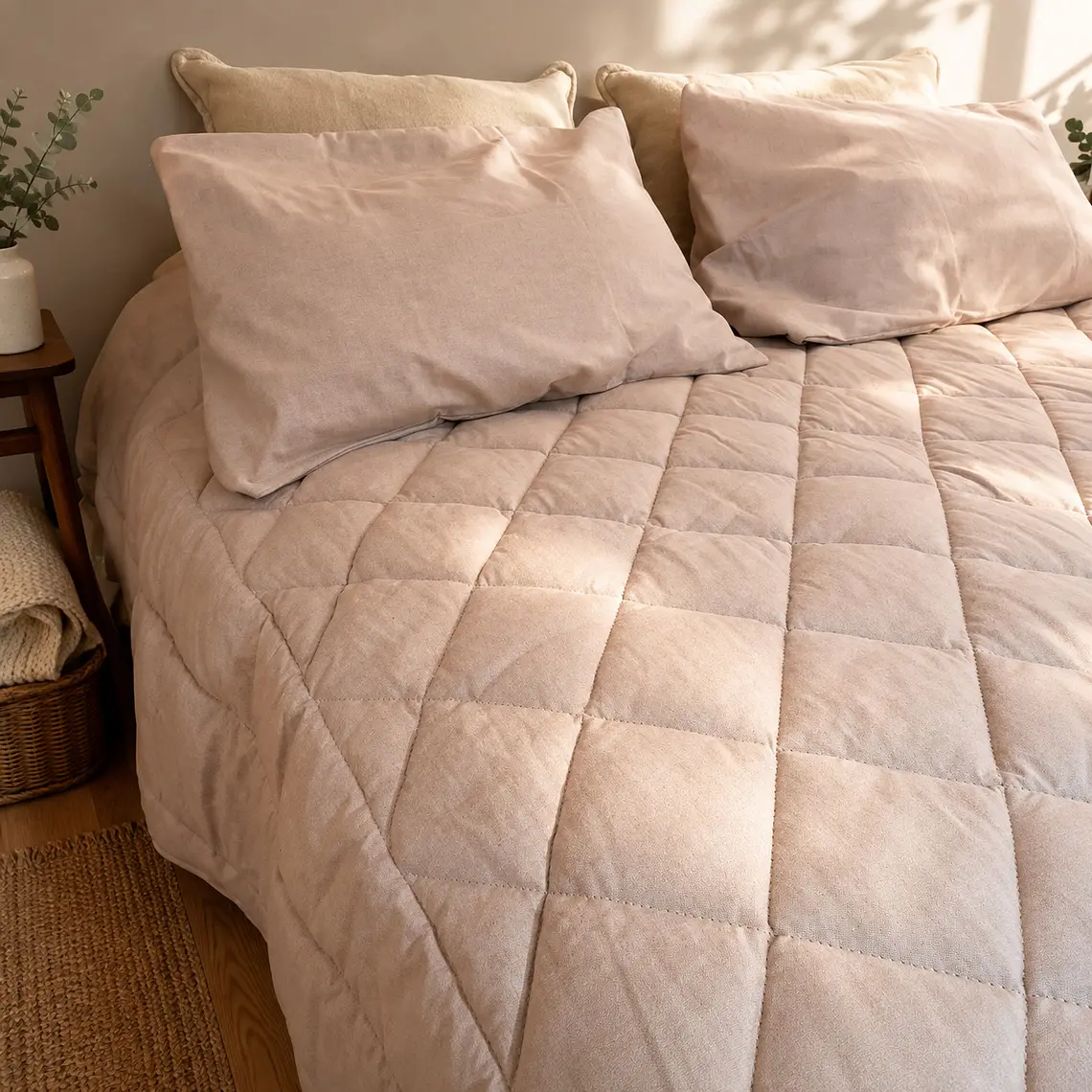 Plumón Lino Beige Lana de Oveja Premium  1