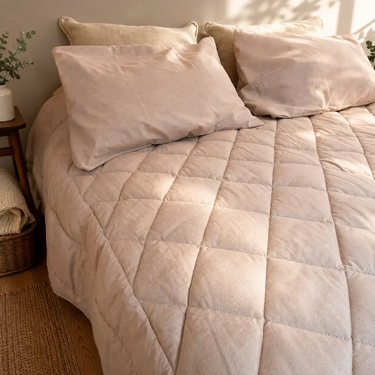 Plumón Lino Beige Lana de Oveja Premium  1