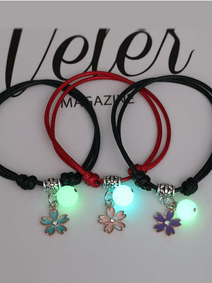 Pulseras luminosa con lazo ajustable Estrellas, lunas, gatos, corazones y más para mejores amigos BFF