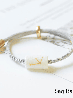 Pulseras lazo ajustable de tótem con signo zodiacal para parejas