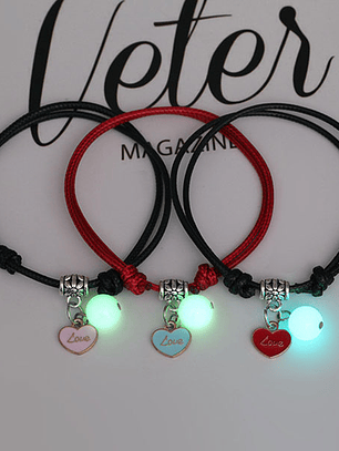 Pulseras luminosa con lazo ajustable Estrellas, lunas, gatos, corazones y más para mejores amigos BFF