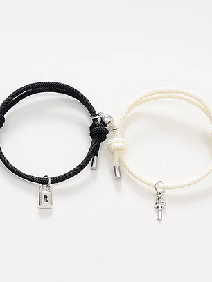 Pulseras para Parejas de Corazón y Candado