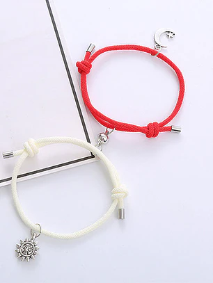 Pulseras para Parejas de Sol y Luna con Imán