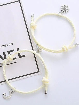 Pulseras para Parejas de Sol y Luna con Imán