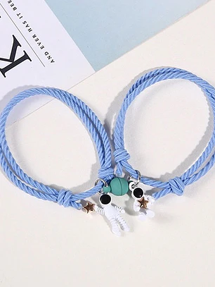 Pulseras para Parejas de Astronautas y Estrellas con Imán