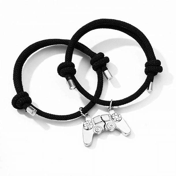 Pulseras lazo ajustable con imán, mando de videojuegos joystick playstation para parejas 5