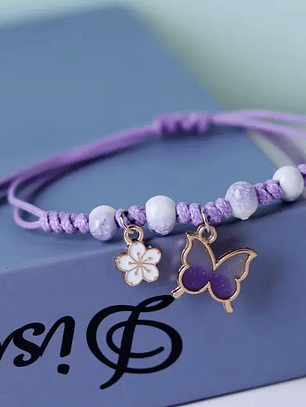 Pulseras lazo ajustable pines de mariposas parejas y amigas bff