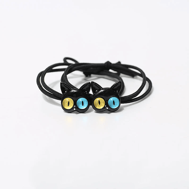 Pulseras lazo ajustable gato ojo de colores parejas y amigas bff 3