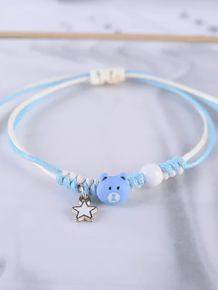 Pulseras lazo trenzado animalitos animados parejas y amigas bff