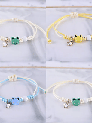 Pulseras lazo trenzado animalitos animados parejas y amigas bff