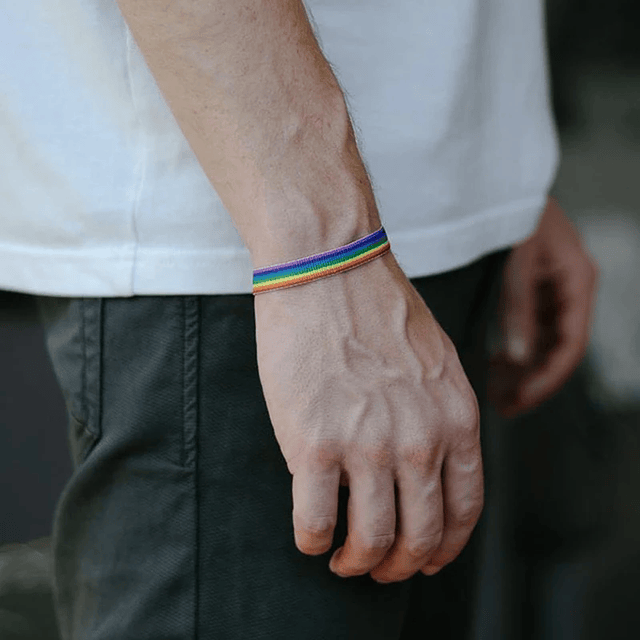 Pulseras trenzadas de arcoíris tejidas para hombres y mujeres LGBT parejas y amigas