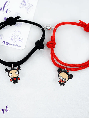Pulseras lazo ajustable con imán de Puca y Garu para parejas