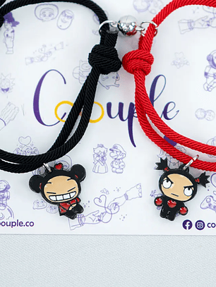 Pulseras lazo ajustable con imán de Puca y Garu para parejas
