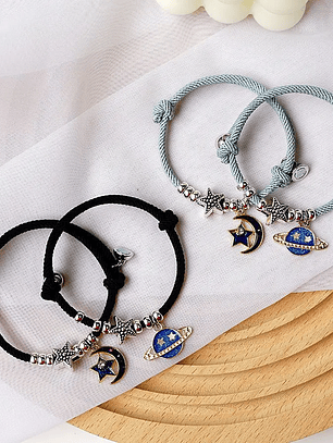 Pulseras luna estrella planeta magnética para pareja