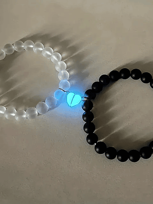 Pulseras corazón magnético luminoso que alumbra en la oscuridad para parejas