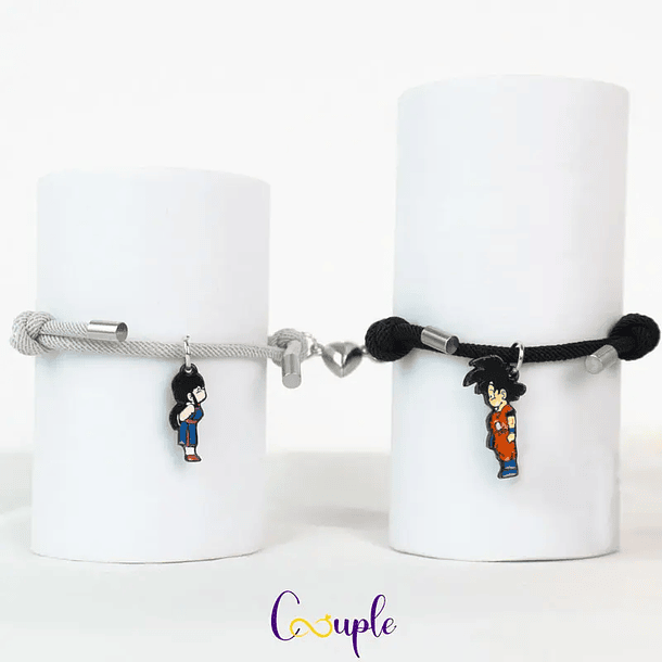 Pulseras lazo ajustable con imán de Goku y Milk para parejas 11