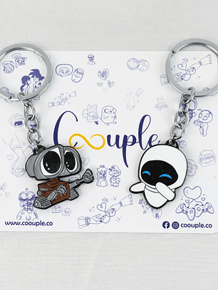 Llaveros de Wall-E y Eva para amigos y parejas