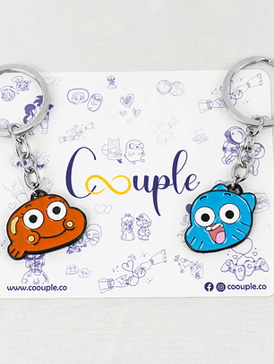 Llaveros Gumball y Darwin para parejas y amigos