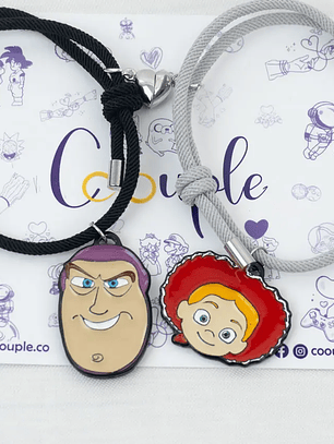 Pulseras lazo ajustable con imán de Buzz y Jessie para parejas y amigos
