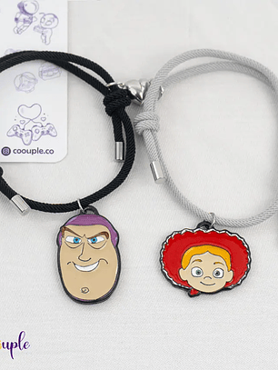 Pulseras lazo ajustable con imán de Buzz y Jessie para parejas y amigos