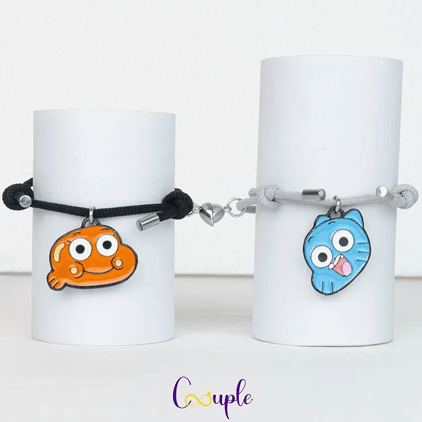 Pulseras lazo ajustable con imán Gumball y Darwin para parejas y amigos 3