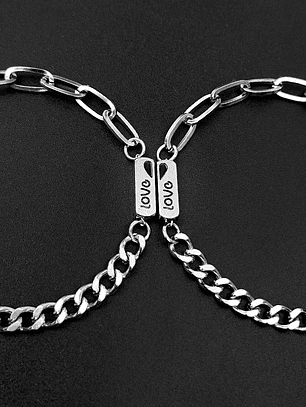 Pulseras de acero inoxidable magnética love para pareja