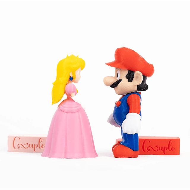 Soportes para celular en 3D Mario y Peach para parejas y amigos