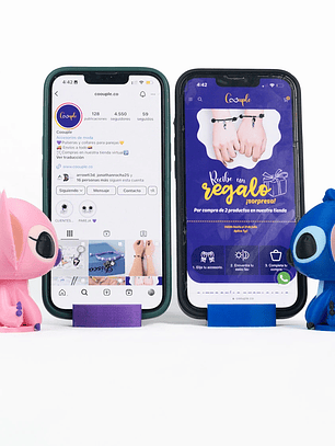 Soportes para celular en Impresión 3D Stitch y Angela para parejas y amigos