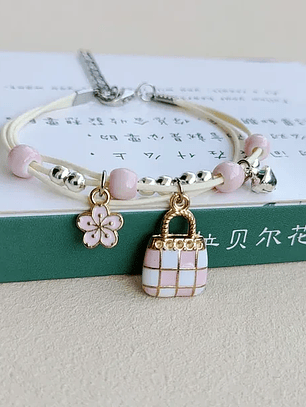 Pulseras lazo ajustable de bolso para parejas y amigas bff