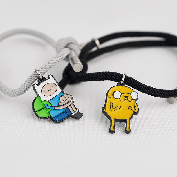 Pulseras lazo ajustable con imán de Finn y Jake para parejas 6