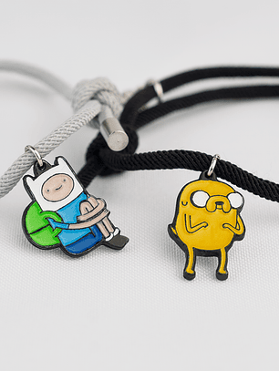 Pulseras lazo ajustable con imán de Finn y Jake para parejas