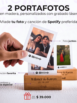 Portafotos personalizado en grabado laser 