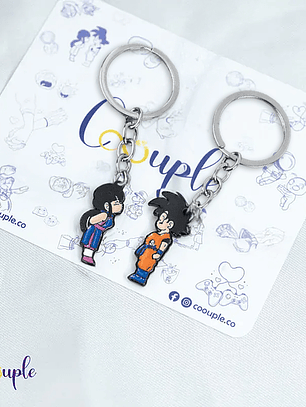 Llaveros para parejas de Goku y Milk 