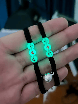 Pulseras trenzadas luminosas I LOVE U para parejas 