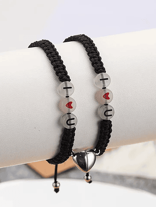Pulseras trenzadas luminosas I LOVE U para parejas 