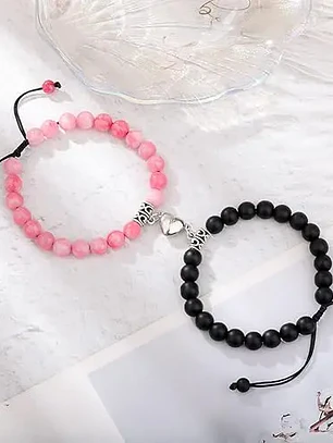 Pulseras para Parejas Minimalistas con Corazón Magnético
