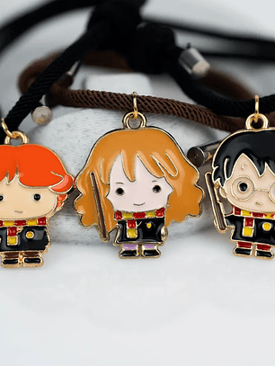 Pulseras lazo ajustable de Hermione, Ron y Harry Potter para amigos BFF