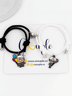 Pulseras lazo ajustable con imán UP Carl y Ellie para parejas y amigos