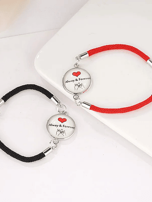 Pulseras románticas para parejas luminosas de acero inoxidable Always & Forever