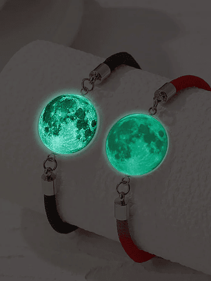 Pulseras románticas para parejas luminosas de acero inoxidable Sol y Luna 