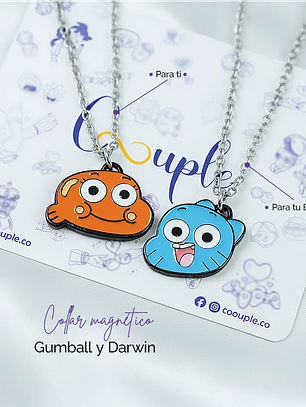 Collares Gumball y Darwin para parejas y amigos