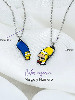 Collares Marge y Homero Simpson para parejas y amigos
