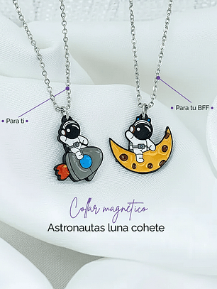 Collares astronautas luna cohete para parejas y amigos