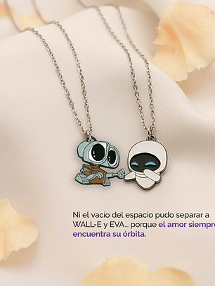 Collares Wall-E y Eva para parejas y amigos